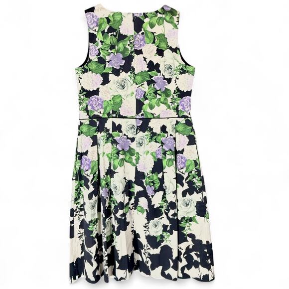 Talbots Floral Midi Dress - Navy, White, Purple, Green - Picture 6 of 8